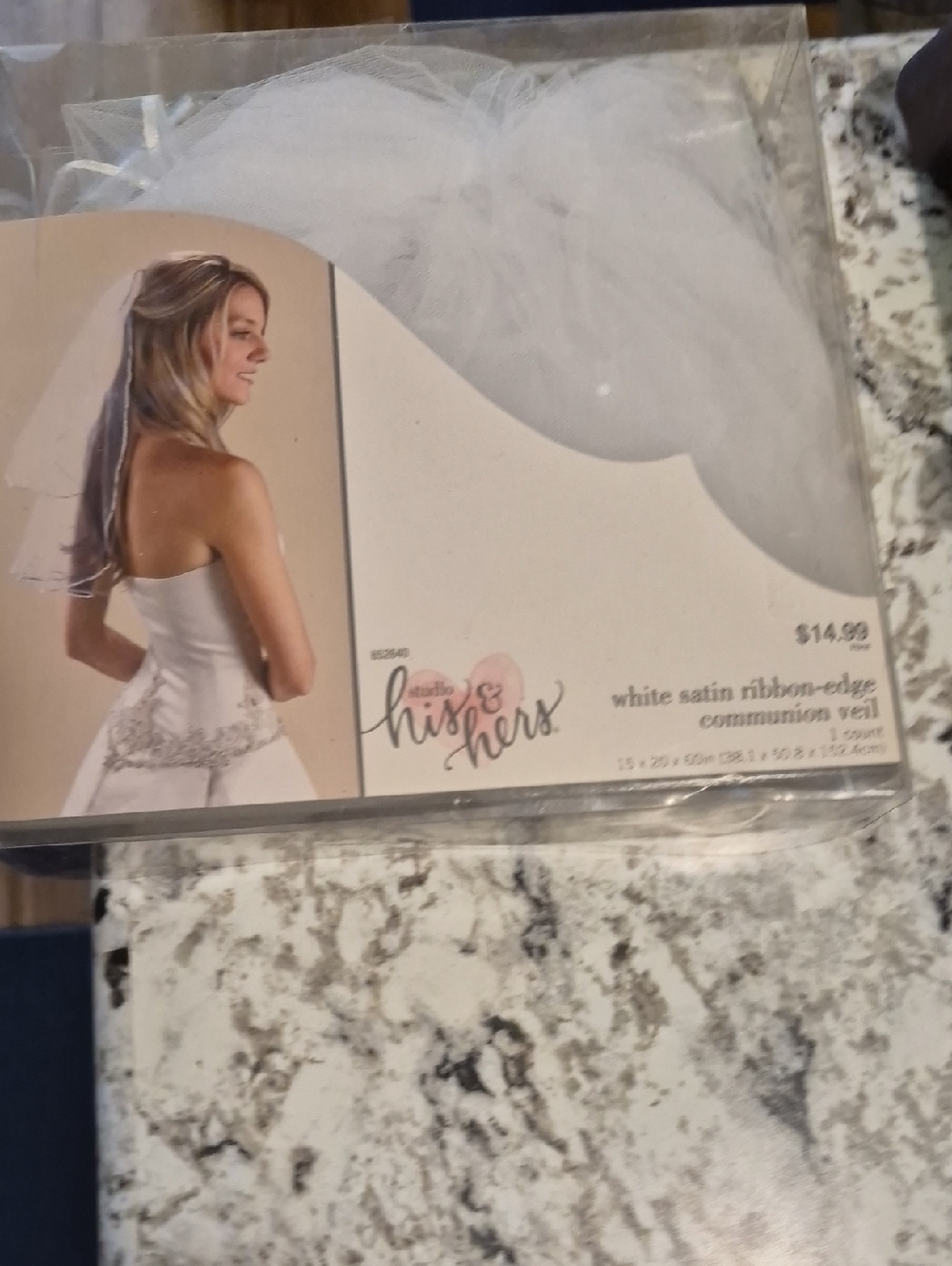 White Satin Ribbon-Edge Communion Veil